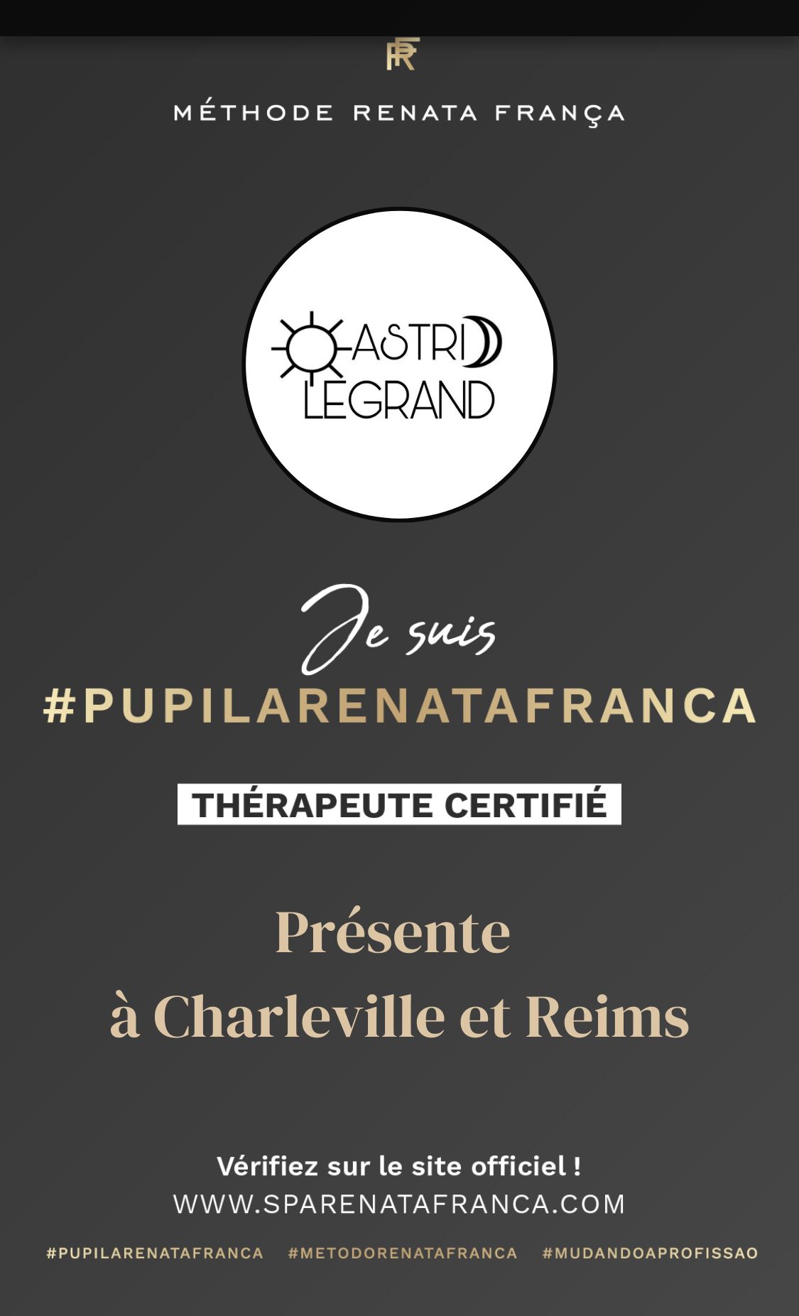Astrid Legrand certifiée renata franca massage drainant minceur charleville reims